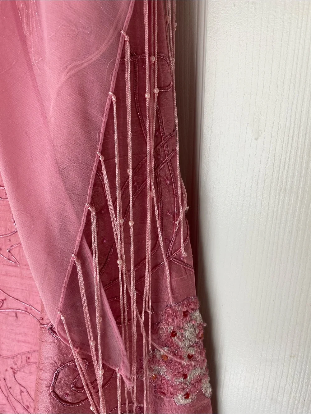 Silk blazer and two chiffon scarves. Embroidered beaded pockets GORGEOUS!